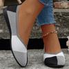 Flat Bottom Fly-woven Single Shoes Women's Color Matching Light Mouth Round Head Lazy Shoes
