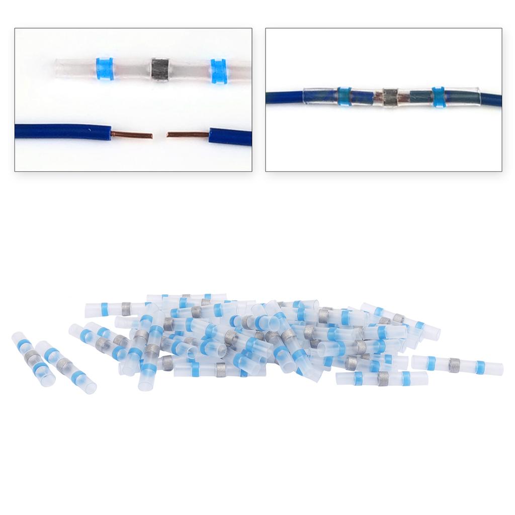 50 ks SSTS31 Pájecí těsnění Konektory Drátů Objímky Smršťovací Konektory Modré