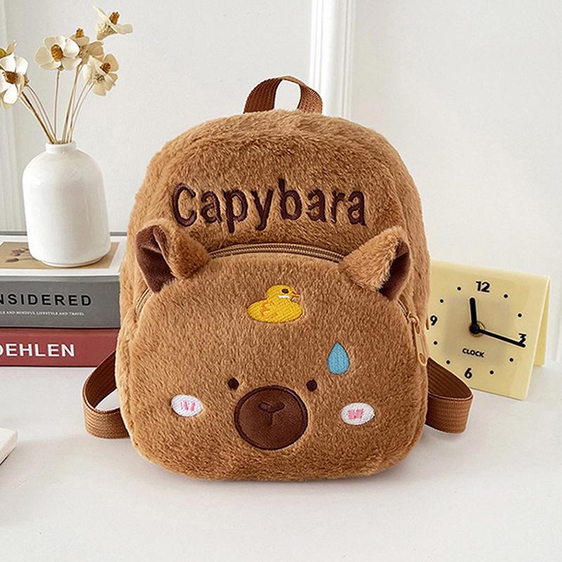 Capybara Doll Plush Backpacks Portable Cartoon Animals Cute Capybara Backpack Plush Women Bag Gift For Girls Kids