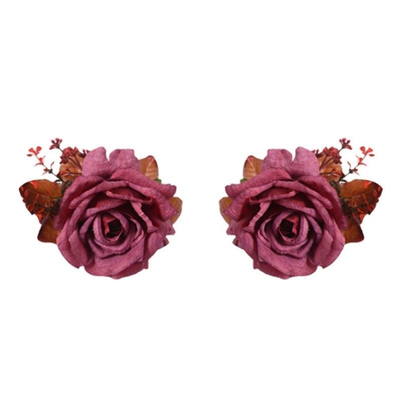 652F Rose Curtain Tieback Clip-on Flower Tie Backs Holder Drape Accessories