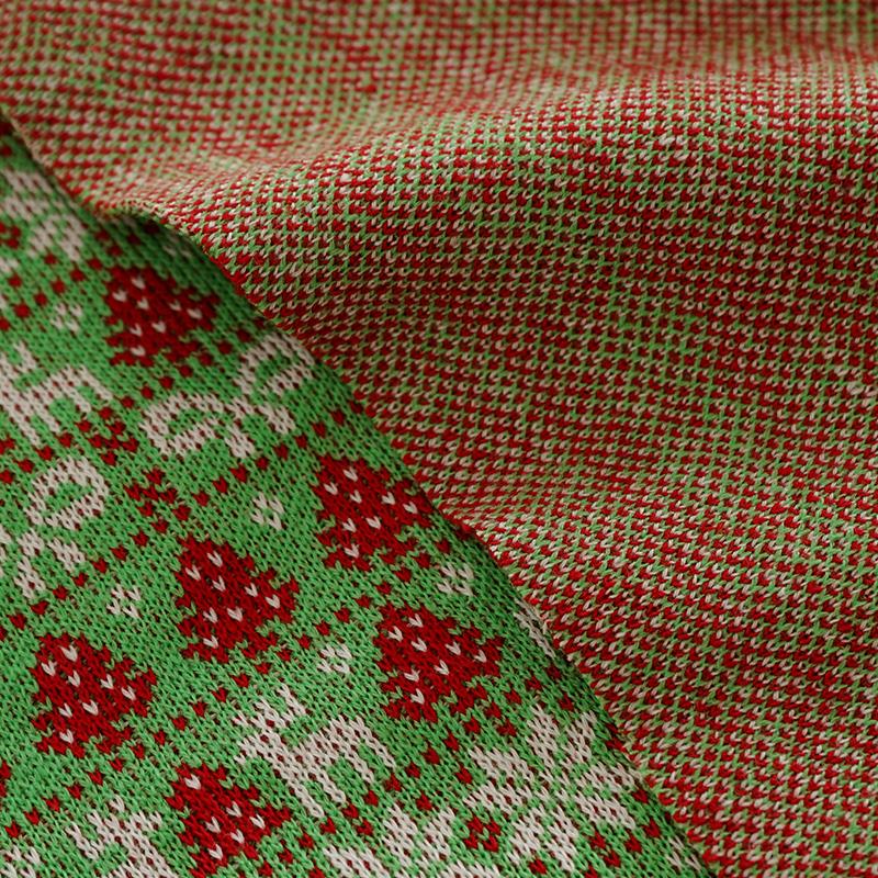 Colorful Thick Needle Jacquard Knitted Fabric Christmas Sewing Fabric For Diy Dolls Clothing Or Home Textile Decoration TJ1302
