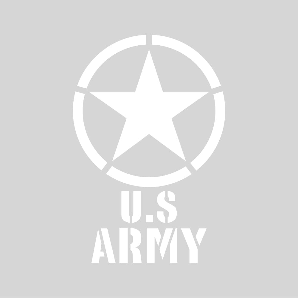 

US ARMY Military Camouflage Star Star Jeep Jimny 4WD Van General Purpose Car Sticker Outdoor Stencil White [KAIMIRU STORE] (k_141 Star)