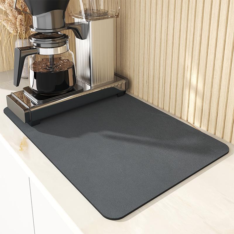 Napa Skin Drain Mat Kitchen Rubber Dish Drying Pad Super Absorbent Drainer Mats Tableware Bottle Rug Kitchen Dinnerware Placemat