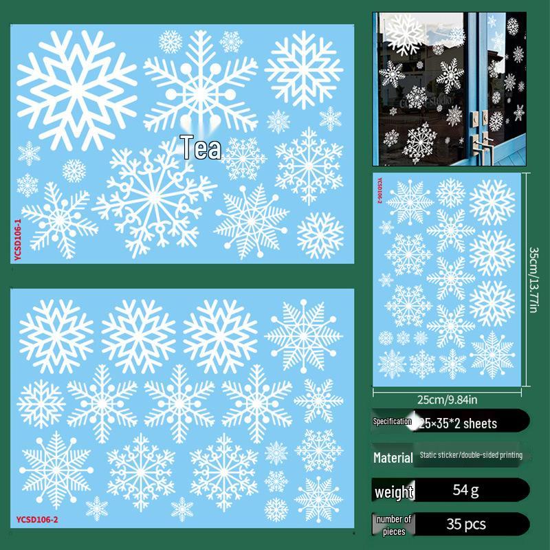 Santa Claus Christmas Static Cling Window & Wall Stickers for Glass Doors