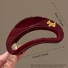 1pc Fashion French Sweet Temperament Acrylic Large Shark Clip, Hollow Oval Hair Claw for Women, Versatile Hair Accessory for Daily Wear