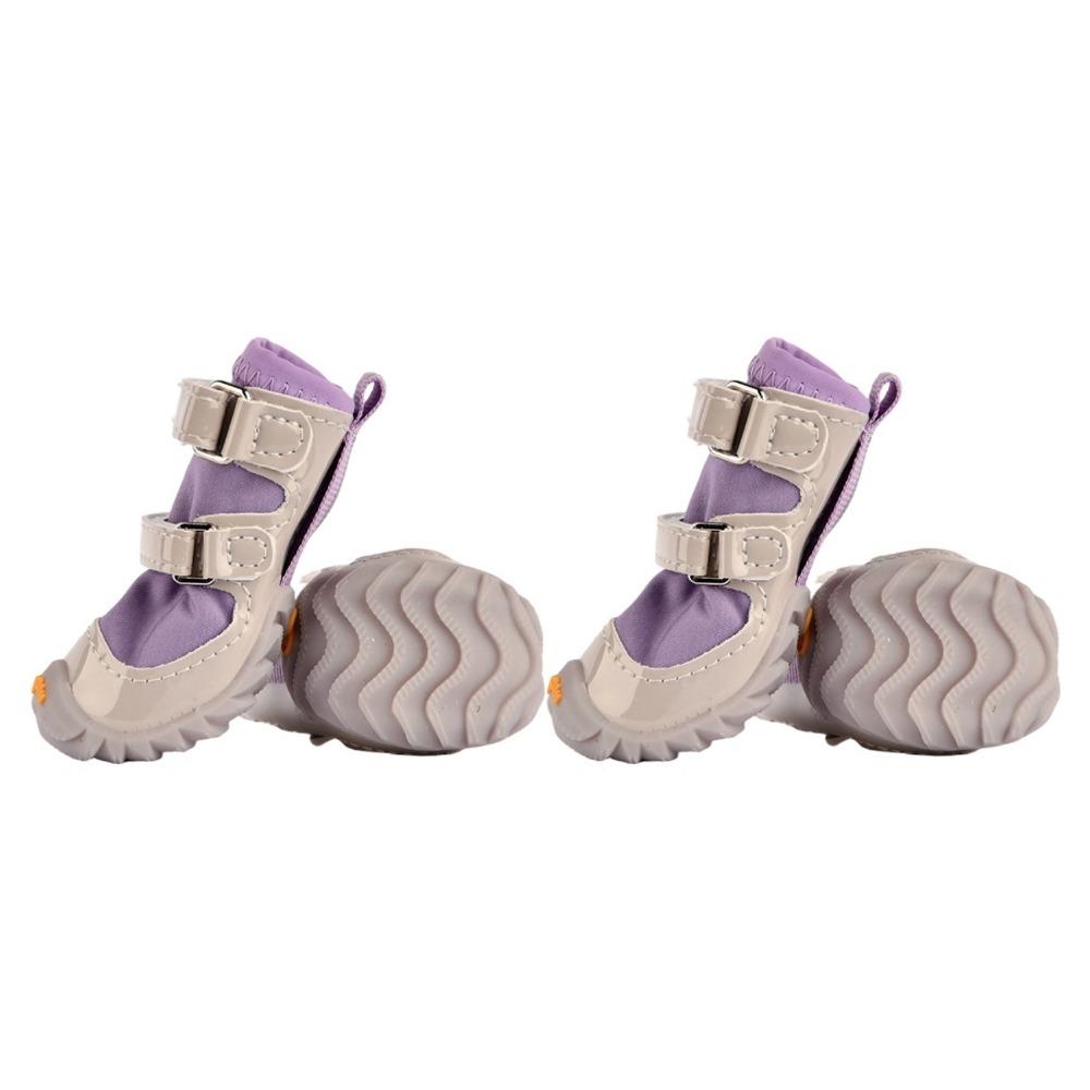 4pcs/set Warm Dog Cotton Shoes Breathable Soft Bottom Winter Dog Boots Anti-dirt Waterproof Non-Slip Dog Shoes for Puppy Dogs