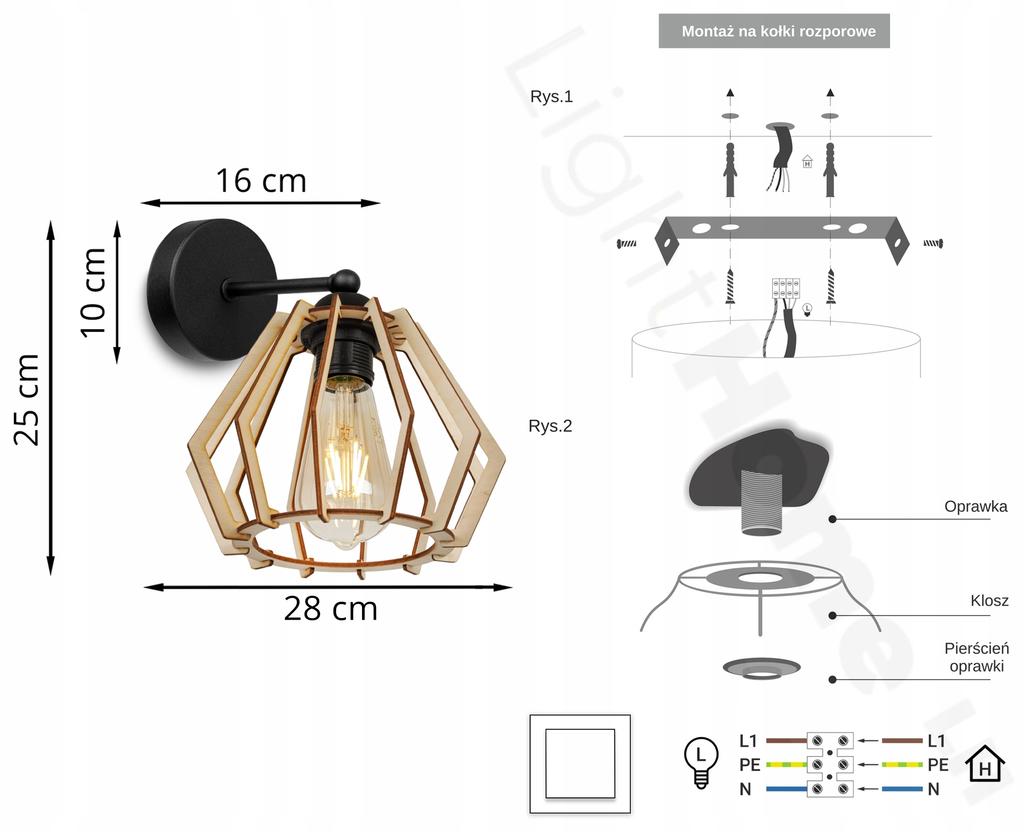 MODERN UNIQUE WOODEN LED WALL LAMP