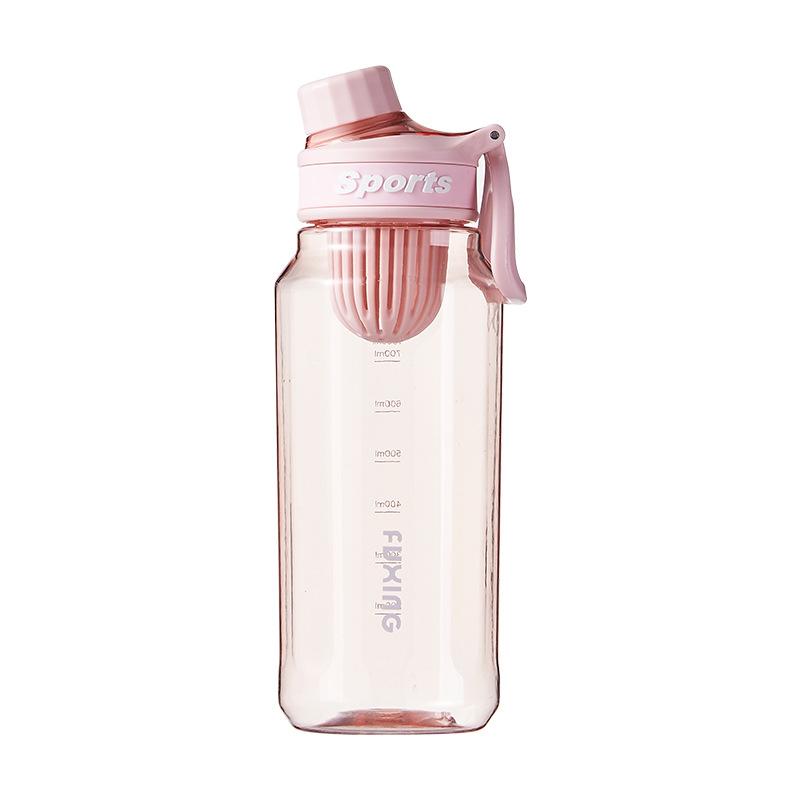 750ml Simple Sports Water Bottle Outdoor Travel Korea Portable Drinkware with Lifting Handle Scale Mark Cup Drink Water Bottles