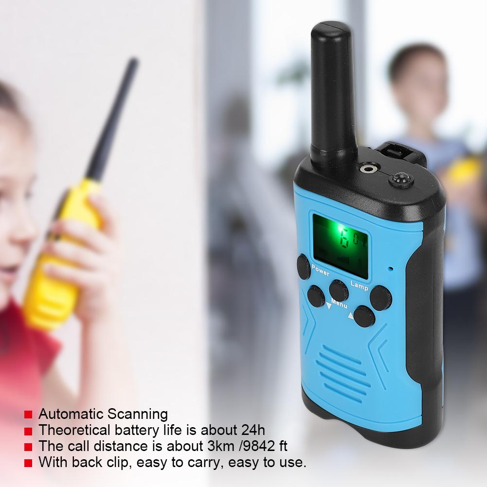 T50 2 PCS Children"s Walkie Talkie Outdoor  Interphone Walky Talky Toy 3KM(Blue )