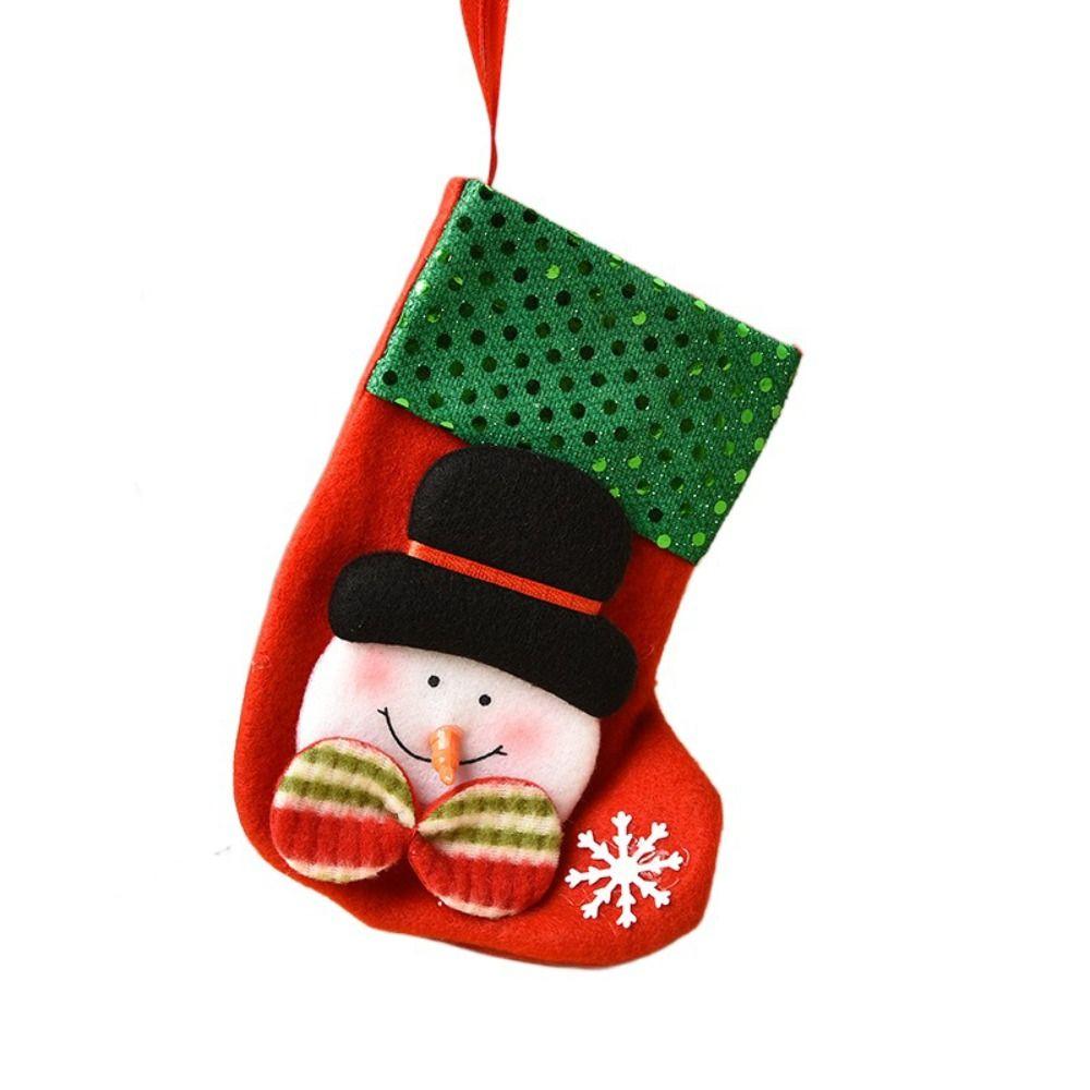 Thickened Christmas Socks Candy Bag Santa Claus Elk Snowflake Christmas Tree Decorations  Kids