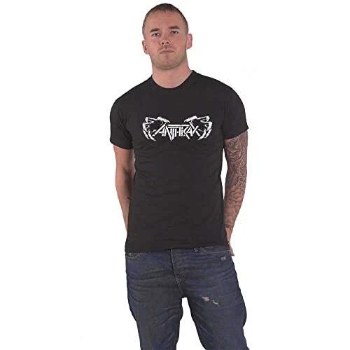 Anthrax Men Death Hands Short Sleeve T-Shirt, Black, Small L