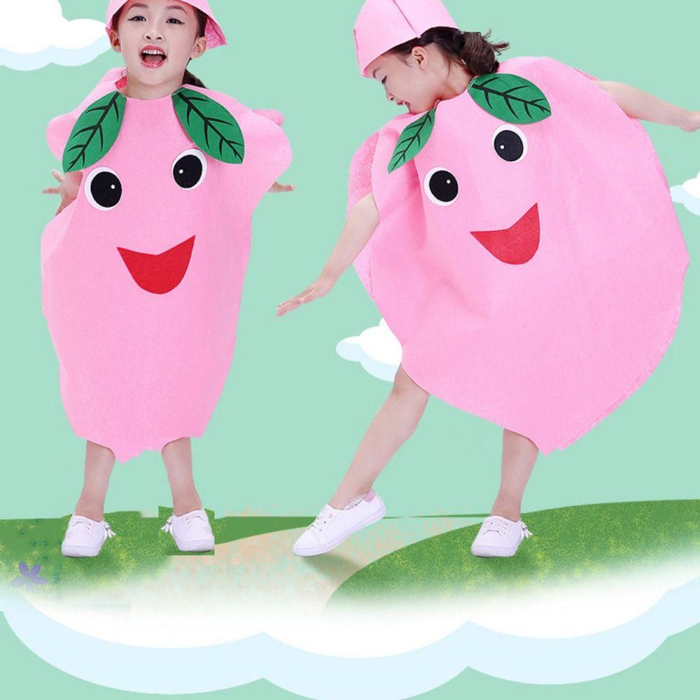 Performance Stage Children Cosplay Costume Pumpkin Cloak Performance Suit Fruit Veggie Costume  Boy
