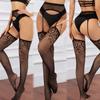 Women Long Fishnet Stockings Clothing Sexy Mesh Hollow Out Suspender Pantyhose Erotic Transparent High Over Knee Socks Costume