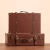 Vintage Suitcase Box Wooden Treasure Chest Collection Dustproof Storage Carry on for
