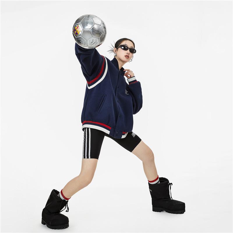 ICH MODE Women's Retro Color Block Baseball Jacket - Spring 2025 Collection
