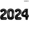 New Year 2024 Number Foil Balloons Happy New Year Eve Party Favors Supplies Garland Photo Props Christmas Decorations Navidad