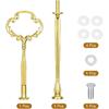 uxcell 1 Set Cake Tray Stand Handle Cupcake Dessert Plate Hardware Fitting Holder Rod Stand Handle for Cake Stand Wedding Party, 2-Tiers Flower Gold