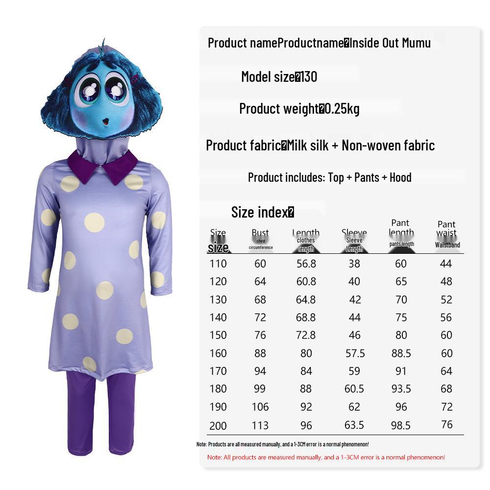 Inside Out Lele Cosplay Costume for Kids - Halloween & Stage Performance