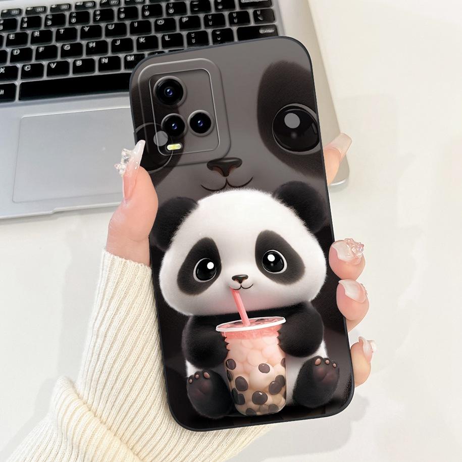 For Vivo Y33s Case V2109 Shockproof Cover Cute Dinosaur Panda Fundas Cases For Vivo Y21 2021 Y21A Y21S Y21T Y33T VivoY33s Bumper