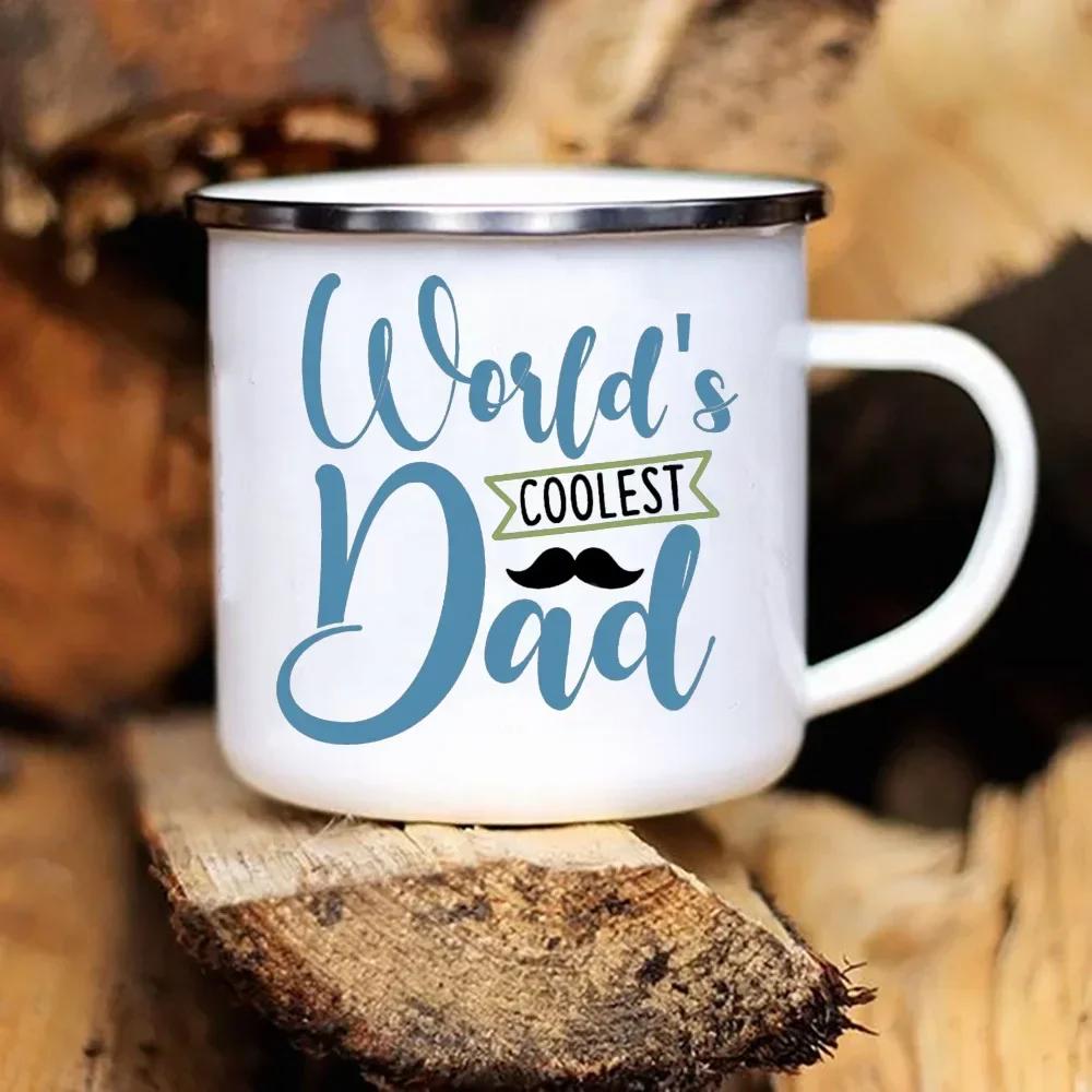 Coffee Tea Enamel Mug Father's Day Enamel Mug White Handled Cup Drink Water The Best Original and Fun Father's Day Gift