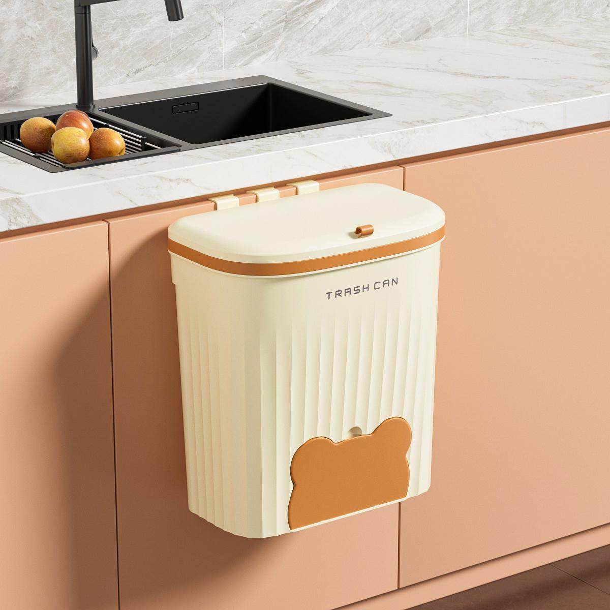 1шт кухонный настенный мусорный бак без перфорации с решеткой для мусорных мешков простой в использовании подходит для кухни спальни ванной комнаты 4309₽