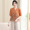 Middle-Aged Women's Summer Chinese Style Top Set