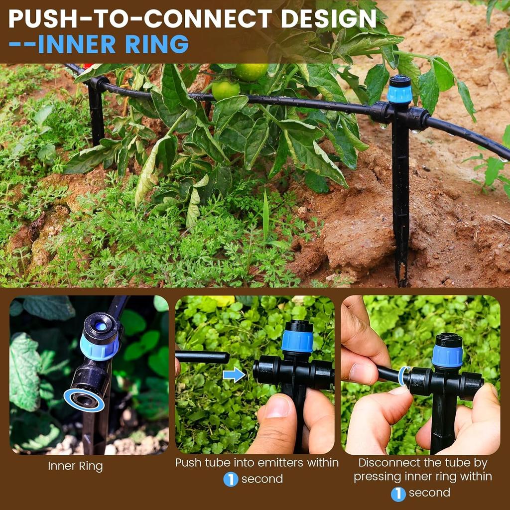 Quick-Connect DIY Drip Irrigation Kit, Automatic Garden Watering System for Greenhouse Plants for Greenhouse Plant Watering
