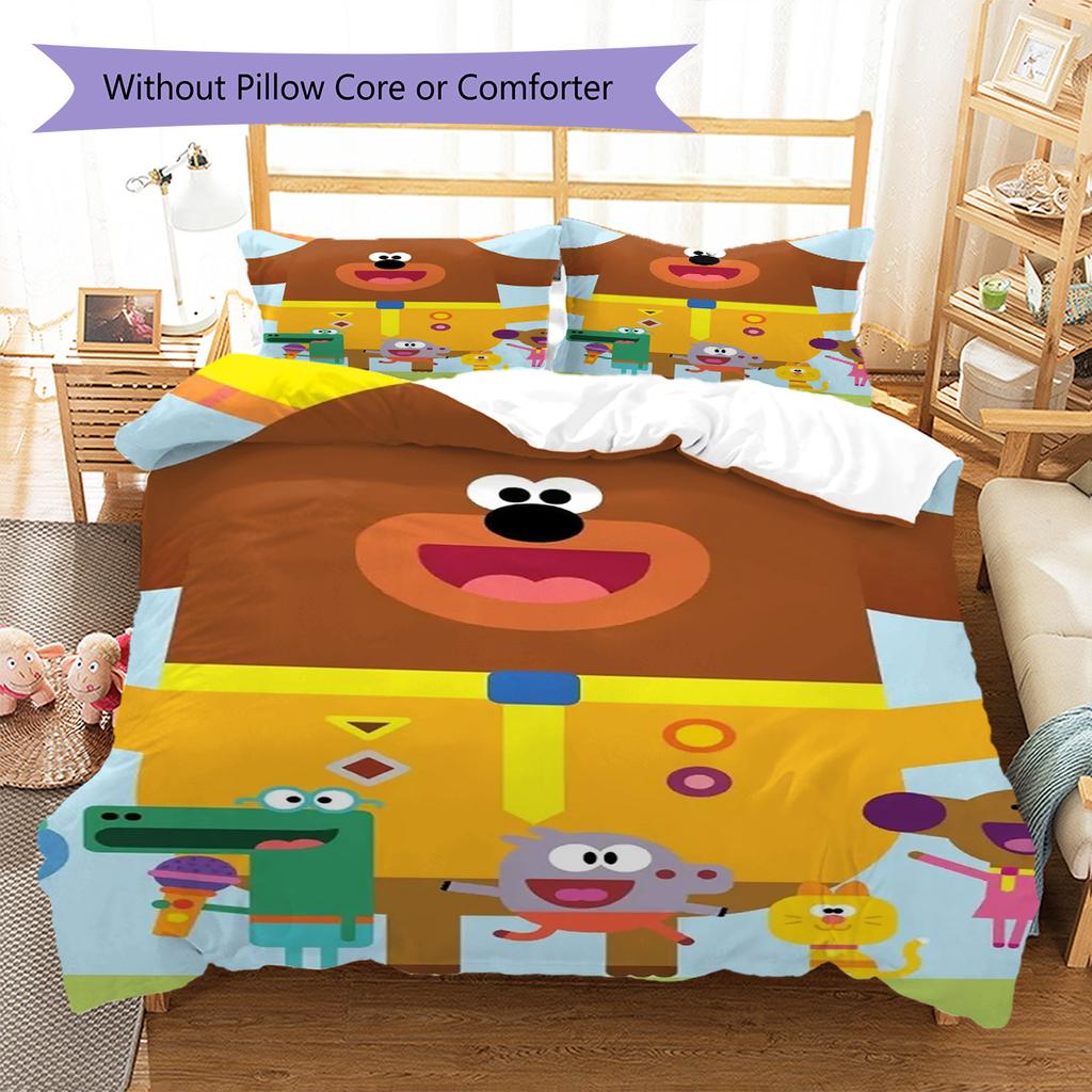Hey Duggee Muster Bettwäsche, Steppbett Set Bettbezug Kissenbezug Zuhause Geburtstagsgeschenk (1 Bettbezug + 2 Kissenbezüge, ohne Füllung)