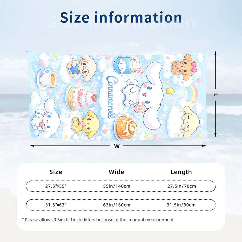 Large Beach Towel Quick Dry Absorbent Towel For Beach IndoorCinnamoroll