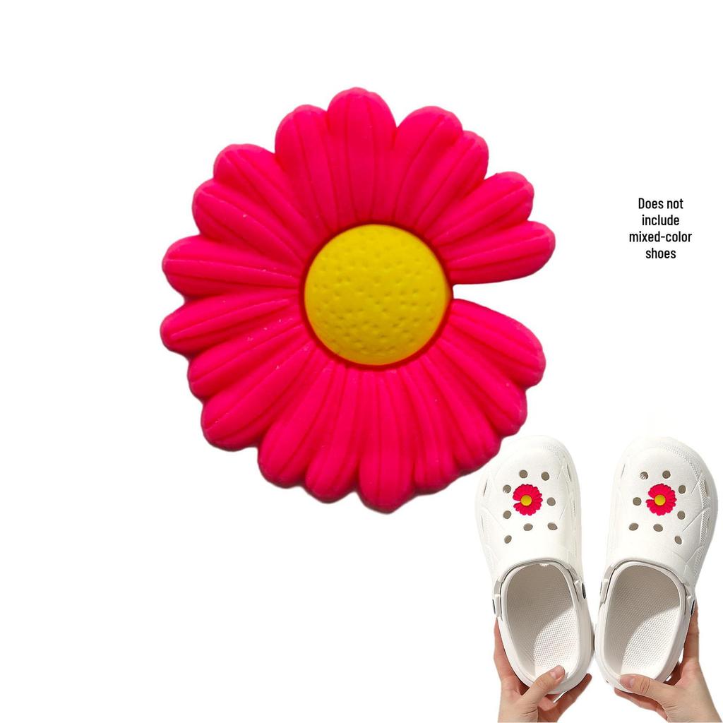 Daisy Cartoon PVC Shoe Buckle Accessories - Cute & Detachable Cross-Border Style for Hole Shoes