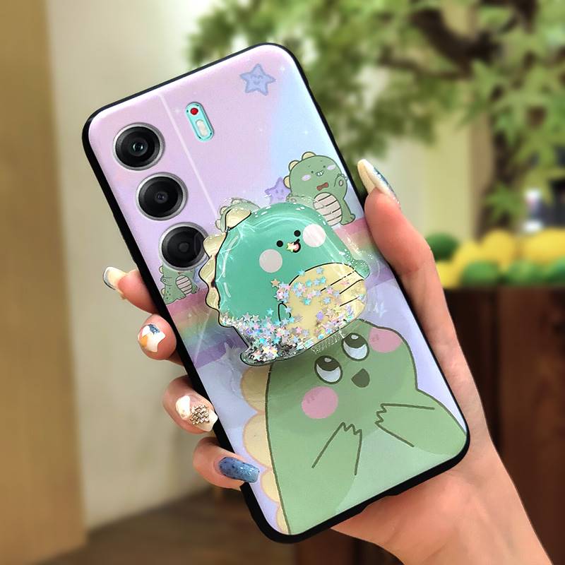 Cartoon Durable Phone Case For Tecno Camon40 4G/CM5 Waterproof Back Cover Soft Case Skin feel silicone Glitter Quicksand