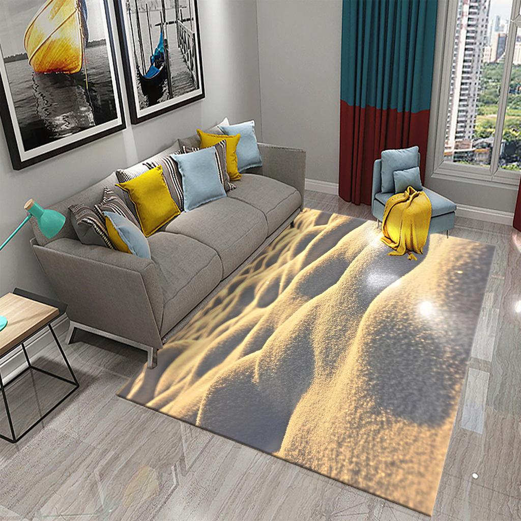 Seaside Sand Carpet Shell Starfish Beach Mat for Bathroom Toilet Entrance Non-slip Area Mats Living Room Kids Bedroom Decor Rugs