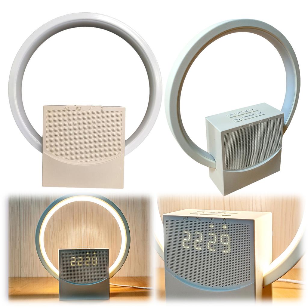 Alarm Clock Wake-up Night Light With White Noise Timing Touch Table Lamp For Bedroom Beside Lamp with Bluetooth Speaker