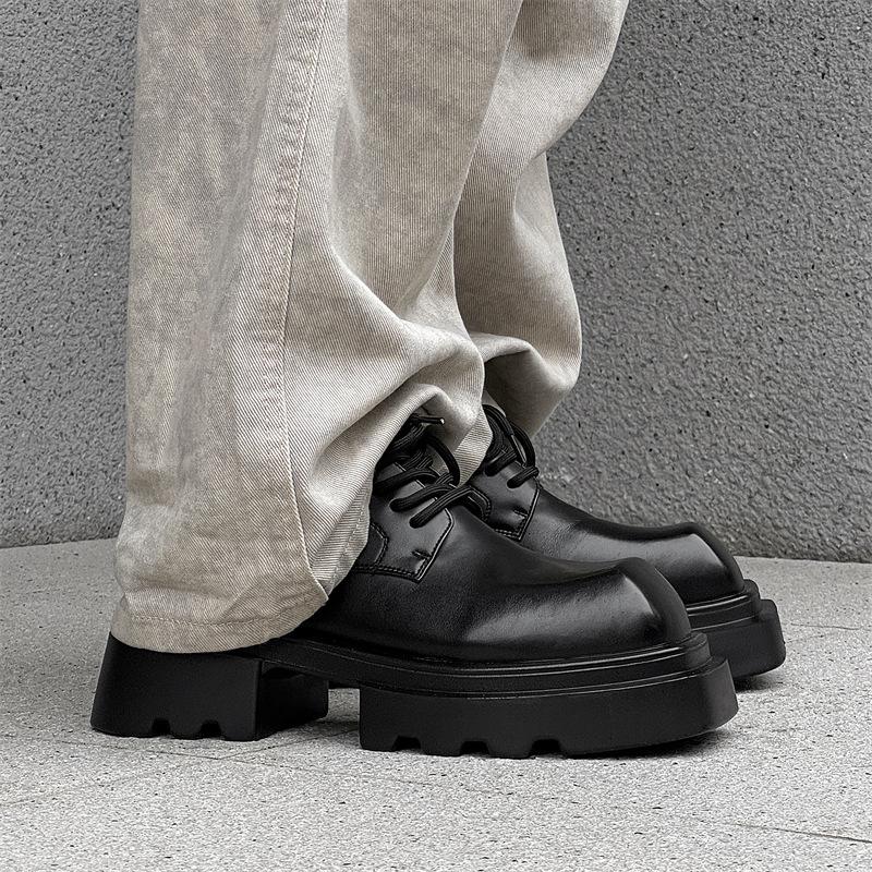 

Осень 2024 Мужские туфли дерби с квадратным носком - Толстая подошва и увеличивающая рост повседневная обувь 43