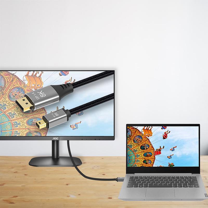 Bidirektionales Mini-DP-zu-DP-1.4-Kabel, 4K@144Hz DisplayPort
