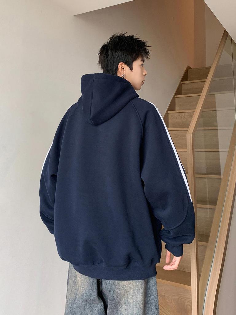 Men's Oversized Three Stripes Hoodie: Trendy Autumn Casual Wear