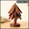 3/4/5Pcs Solid Wood Insulation Placemat Anti-Scalding Mat Tree Household High Temperature Resistant Table Mat