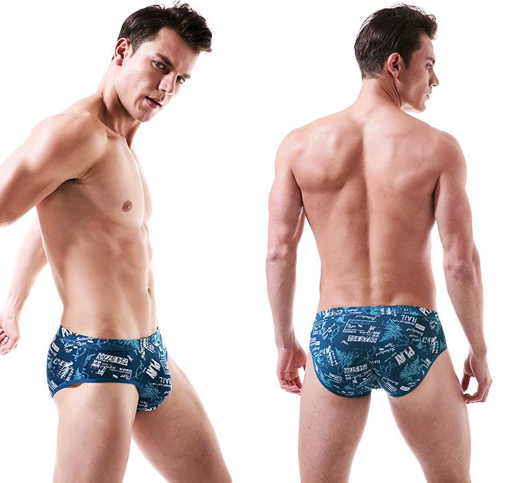 4 Pcs Men's Underwear Ice Silk Big Size Briefs Printed Summer Thin Breathable Cool Panties L TO 8XL