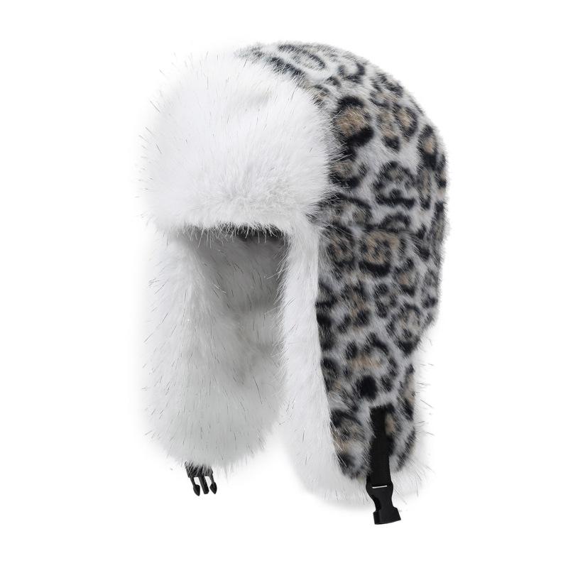 New Leopard Print Thermal Hat Children's Winter Thickened Plush Ear Protection Hat Fashionable Versatile Autumn and Winter Cold Hat
