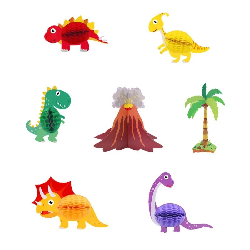 

7Pcs Cartoon Dinosaur Animal Paper Ornament Party Centerpieces for Kids Birthday Party and Baby Showers Decorations 1