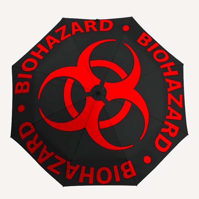 

1pc Biohazard Symbol Automatic Folding Umbrella, 8 Ribs for All-Season Use, Portable for Travel & Outdoor Activities058