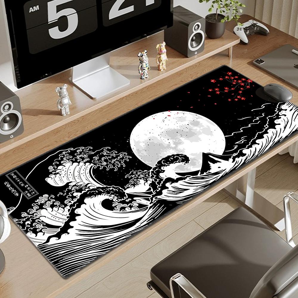 Tappetino per Mouse Arte Computer Giappone La Grande Onda di Kanagawa Tappetino Mouse Gaming Grande Gamer XL Gomma Otaku Tappetino Tastiera Tappetino Scrivania Laptop