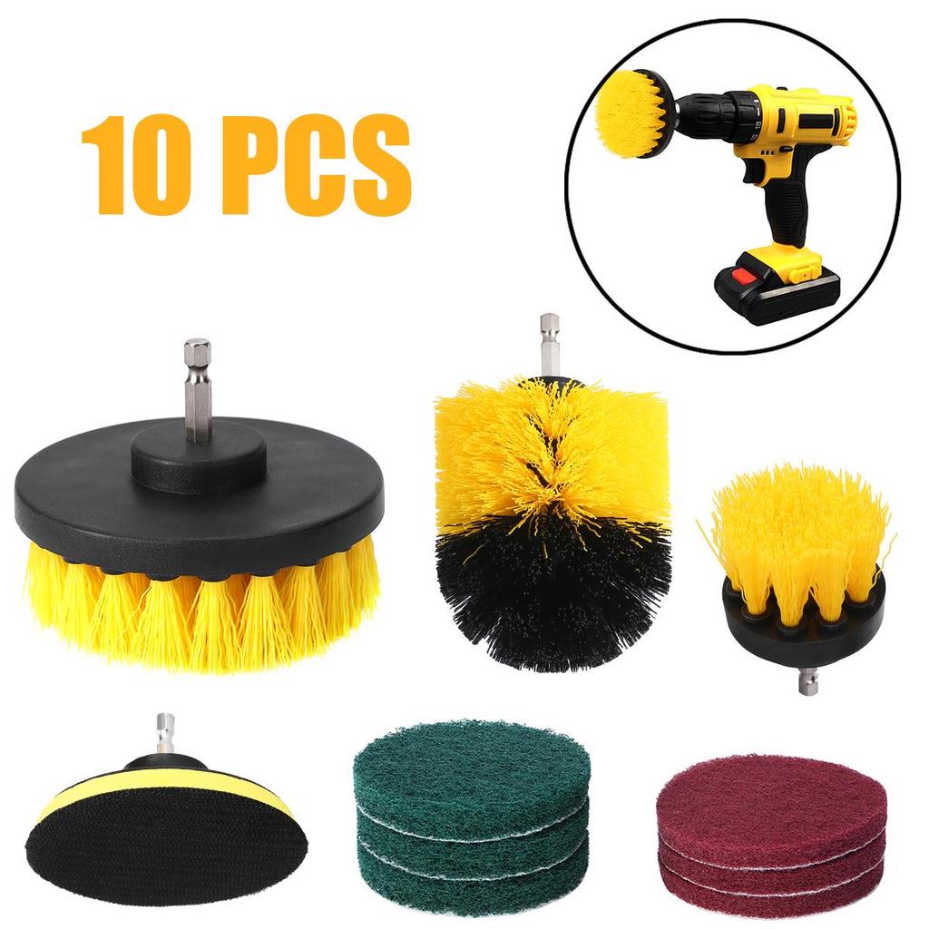 12-Piece Electric Drill Brush Set for Cleaning and Polishing