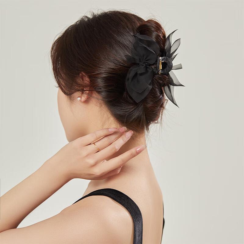 CHIMERA Black Bow Shark Clip, Hair Claw Clip, Hair Accessory, Hair Clip, Hair Clipper