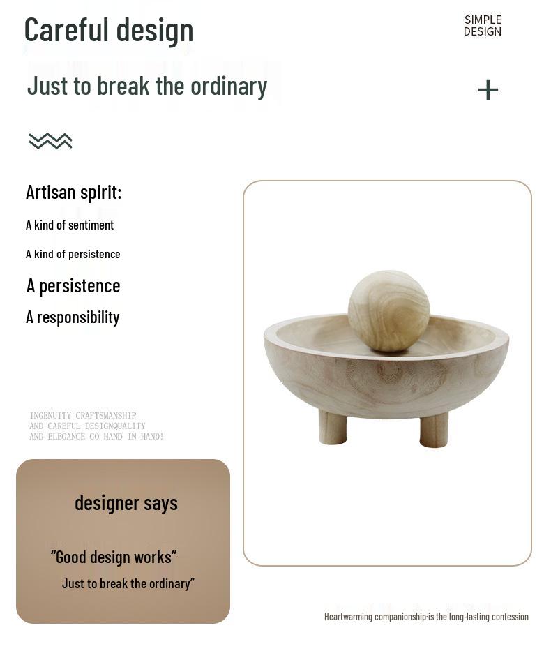 Úložný tác z paulovniového dřeva se čtyřmi nohami - Víceúčelový dřevěný řemeslný a ovocný tác