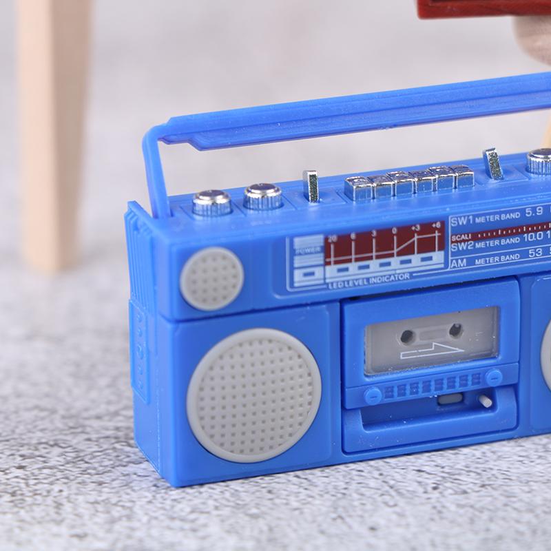 Dukkehus Mini Ornamenter Mini Nostalgisk Radioopptaker Modell Leker Dekorasjoner