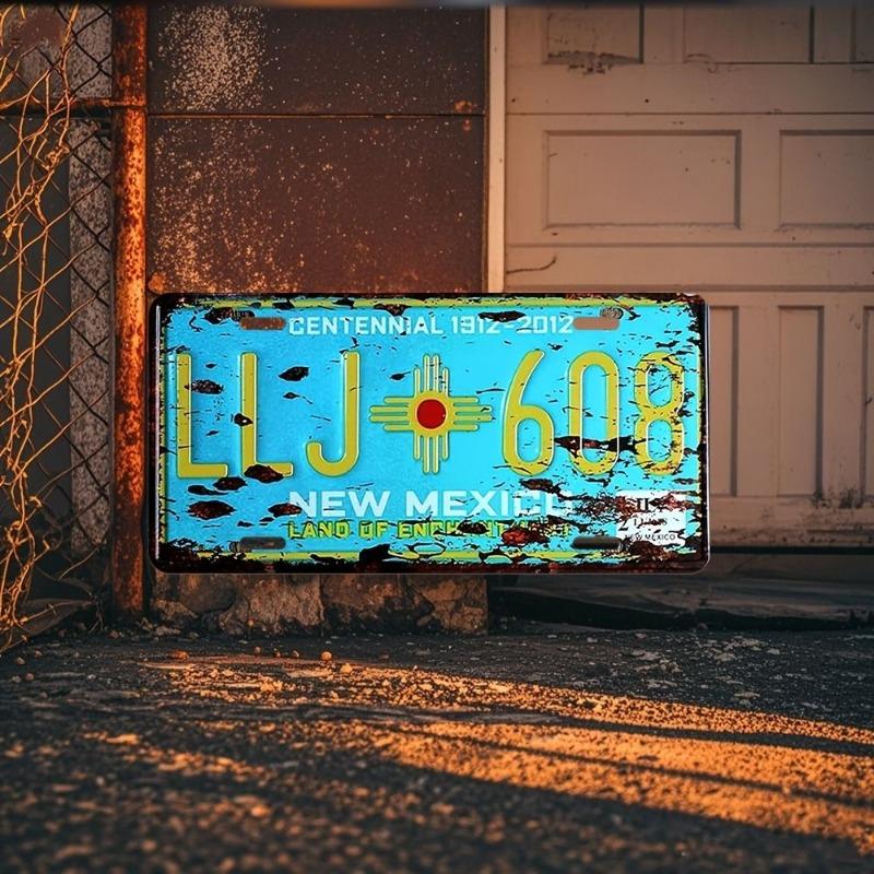Motorcycle Souvenir License Plate, Metal Auto Wall Decor 15x30cm
