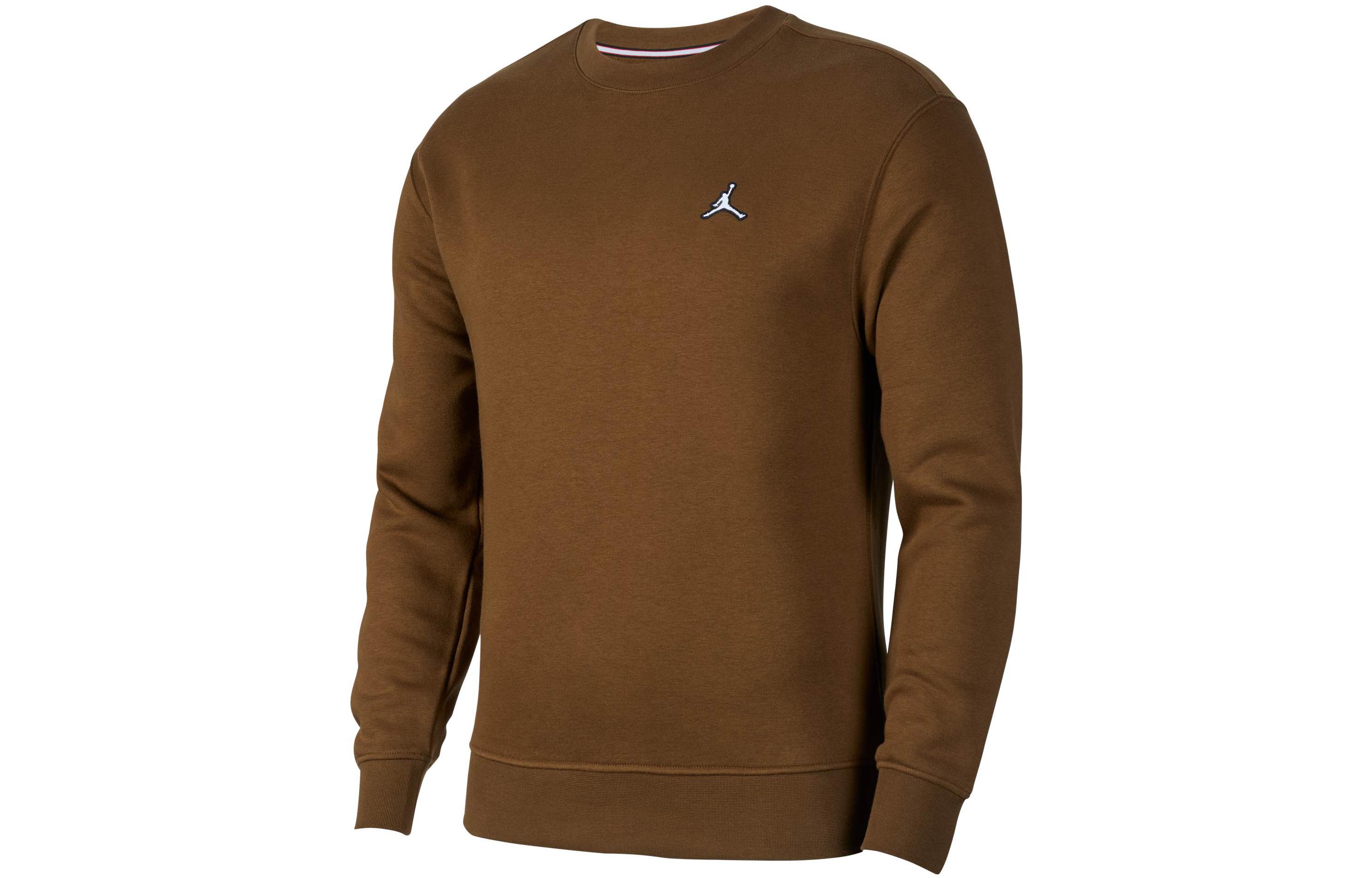 Jordan Air Jordan Флисовые толстовки Мужские Светло-оливково-зеленые С круглым вырезом Утепленные Обычные FB7656-361 M