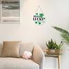 Rustic Wooden Sign with  Shamrock Lucky Clover Pattern, Round Sign for Front Door, Wall Hanging Decor - Ideal St Patricks Day Gift for Family & Friend