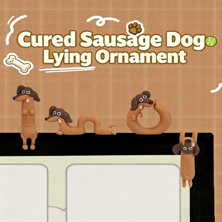2/6 Animal Dog Figurines Mascots Crafts for Home Office Desk Decorations Silicone Dog Statues Computer Monitor Decors